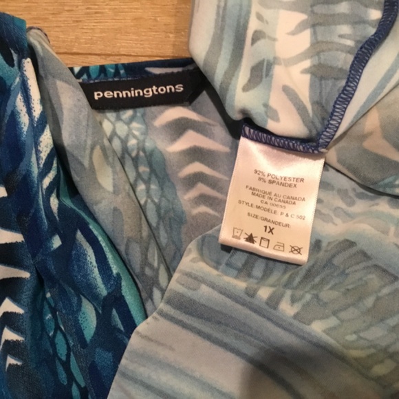 Penningtons Blue Open Front Cardigan Size 1X - Picture 5 of 5